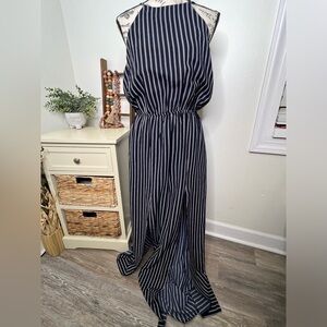 Peach Love California Pin Stripe Romper/Jumpsuit